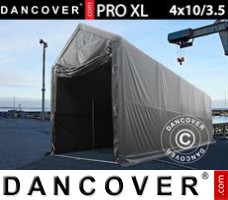 Garagenzelt PRO XL 4x10x3,5x4,59m, PVC, Grau